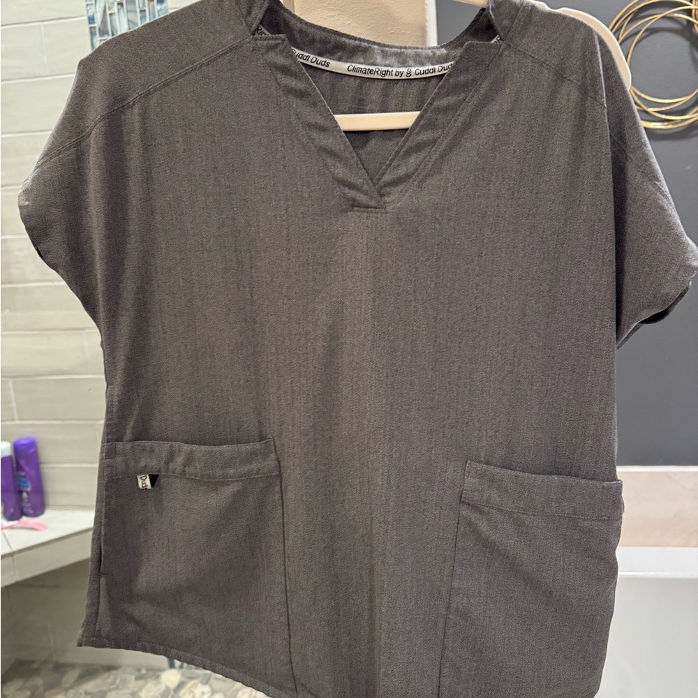 Gray Boxy Tunic with Mandarin Collar